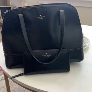 Black Kate Spade Bag/matching wallet